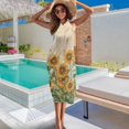 thumbnail image 4 of FKELYI Sunflower Musical Note Butterfly Print Women's Sarong Wraps Beach Cover Up Soft Swimwear Cover Ups Sheer Fabric Pareo Breathable Beachwear Dress for Lady Summer Spring, 4 of 6