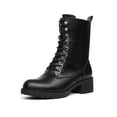 thumbnail image 1 of Botas DREAM PAIRS DMB214 negras de combate con cordones hasta media caña, 1 of 4