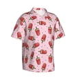 thumbnail image 3 of Xecao Watermelon Ice Cream print Hawaiian shirt - a stylish short-sleeve button-down for men, perfect for casual beach and tropical outings., 3 of 9