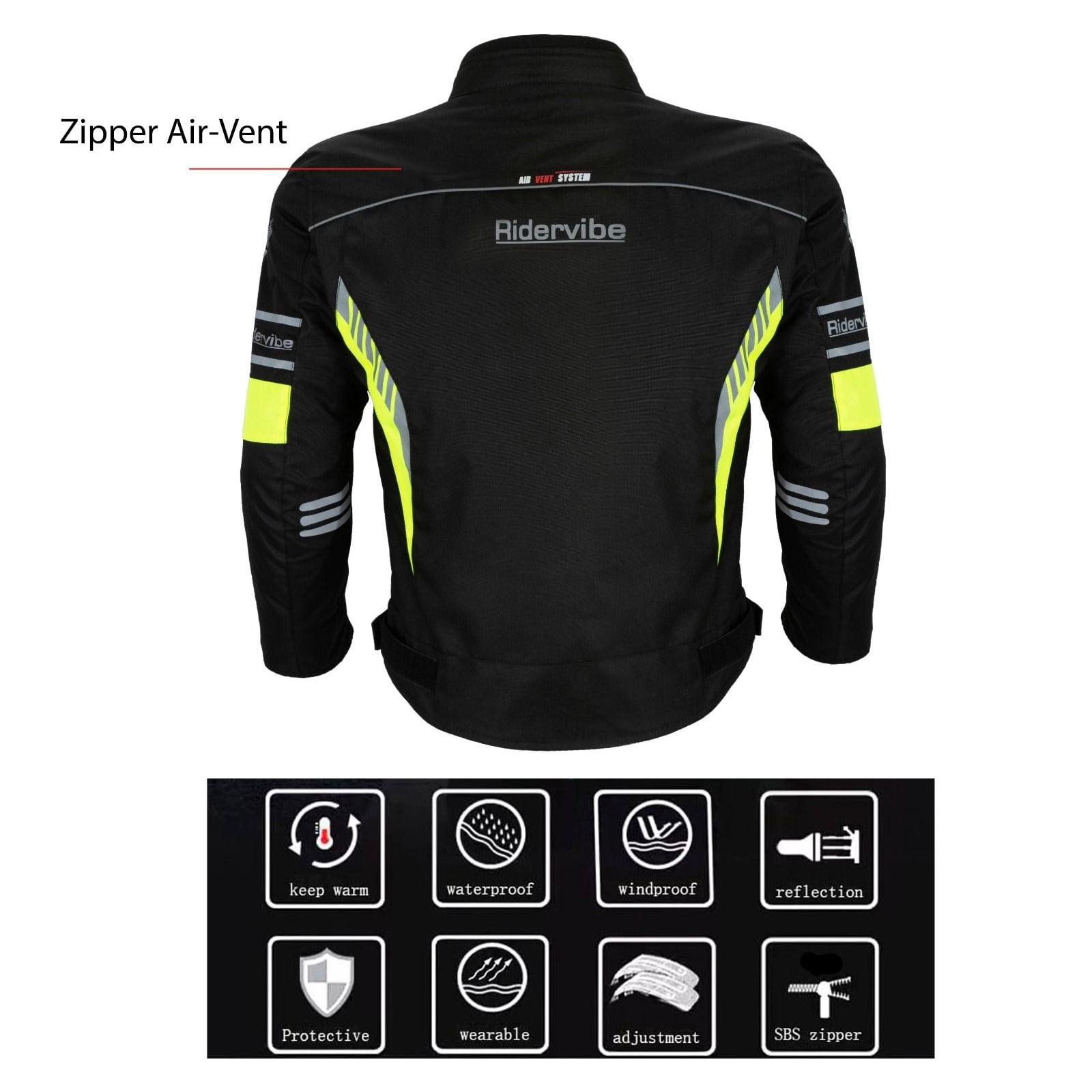 Dream Apparel Men's All-season Motorcycle Jacket for Enduro Dualsport Riding with 600 D polyester, Armor Foam Padding, Visibility