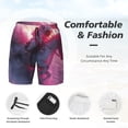 thumbnail image 5 of Lsque Mens Swim Trunks Astronaut Riding Fiery Horse Pattern - Bathing Suit Compression Liner - Beach Swim Shorts Swimwear - (S-3XL) - Stretch Quick Dry -, 5 of 9