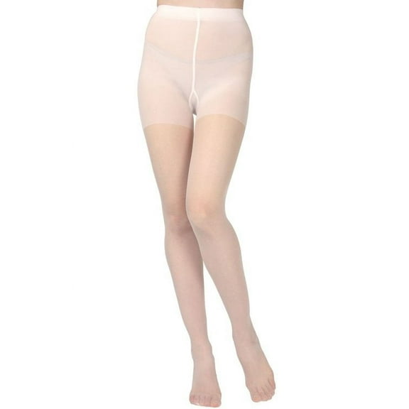 Levante Women's Essentials White Satin Sheer Control Top 20-Denier Pantyhose - Womens - Female