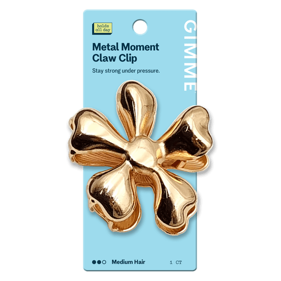 Gimme Beauty Gold Metal Flower Claw Clip for Medium Hair