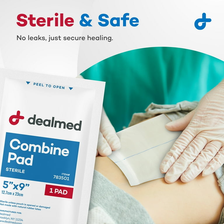 Cardinal Health ABD Combine Bandages – 8 X 7.5 Inch Abdominal Pads, 20 Pack, Wound Care