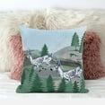 thumbnail image 3 of Amrita Sen Running Reindeer Throw Pillow in Green Blue 18x18, 3 of 5