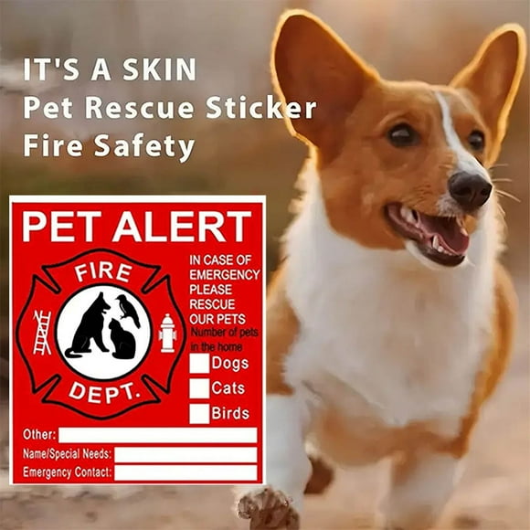 SDNall Feu avec Feu, Autocollant de Sécurité Incendie pour Animaux - Essentiel pour les Propriétaires d'Animaux