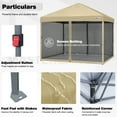 thumbnail image 3 of MASTERCANOPY 10 x 10ft Pop-up Canopy Tent with Mesh Walls, Beige, 3 of 6