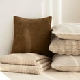 thumbnail image 5 of SUSIELADY Pack of 2 Decorative Throw Pillow Covers, 22x22 Inch, Soft Textured Square Cushion Covers with Zipper for Sofa, Couch, Bed, Living Room, Farmhouse, Cozy Accent Pillows, Coffee, 5 of 7