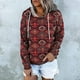 thumbnail image 4 of Camiseta de cuello con capucha de manga larga suelta divertida vintage para mujer Tops estampados Fridja  FKASFK5624, 4 of 6