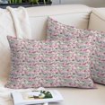 thumbnail image 2 of Vintage Pink Flower Throw Pillow Covers, Spring Floral Leaves Pastoral Birds Plants Soft Breathable Pillow Cases with Invisible Zipper, Small Pillowcases for Couch Bed Sofa Chair 16x24 Inches, 2 of 9