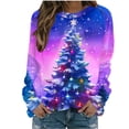 thumbnail image 2 of Amzcrzy Sweat-Shirt pour Femmes Noël Mode Décontractée Imprimé Col Rond Ample Manches Longues Blouse Chandails en Molleton Chandails en Molleton de Noël Manches Longues pour Femmes Chandail Chandail en Molleton S, 2 of 4