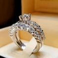 thumbnail image 5 of APIPEE 2pcs His and Hers Wedding Ring Sets Couples Engagement Rings Women and Men 925 Sterling Silver AAA Cubic Zirconia Essential Ornament Affordable Luxury Fashion, 5 of 7