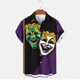 thumbnail image 4 of Mardi Gras Outfit for Men Button Down Short Sleeve Shirts Feathers Graphic Tee Funny Novelty Shirts Casual Collared Blouses, 4 of 6