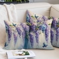 thumbnail image 2 of Purple Lavender King Pillow Covers, Butterfly Flower Abstract Brush Artwork Soft Throw Pillow Cases with Invisible Zipper, Decorative Pillowcase Pillows Protectors for Sofa Bed Couch 20"x36", 2 of 9