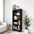 thumbnail image 1 of CorLiving Hawthorn Engineered Wood 4 Shelf Adult Bookcase with 3 Adjustable Shelves, Black, 1 of 7