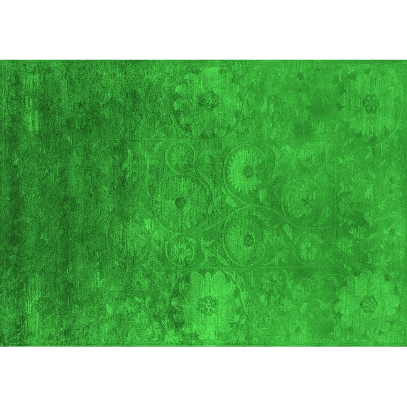 Ahgly Company Indoor Rectangle Oriental Green Industrial Area Rugs, 5' x 7'