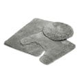 thumbnail image 1 of Mary 3 Piece Bathroom Rug Set, Luxury Soft Plush Shaggy Thick Fluffy Microfiber Bath Mat, Countour Rug, Toilet Seat Lid Cover, Non-slip Rubber Back, Floor Mats Water Absorbent, Grey, 1 of 5