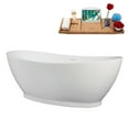 thumbnail image 2 of 67" Streamline B-288-69-WH Soaking Freestanding Tub and Tray With Internal Drain in Glossy White, 2 of 10