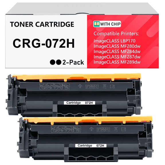 072 Black Toner Cartridge Compatible Replacement for Canon 072 072H Toner Cartridge for ImageClass LBP170 MF280dw MF284dw MF287dw MF289dw Printer, 2 Pack