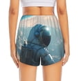 thumbnail image 2 of Lsque Astronaut Contemplating Planet Printed Women's Running Shorts with Liner Pockets,Elastic Quick Dry Workout Athletic Gym Yoga Shorts,Womens High Waist Shorts-Medium, 2 of 9