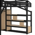 thumbnail image 6 of Bellemave Queen Size Loft Bed with Stairs and Wardrobe, Metal Gaming Loft Bed Frame with Charging Station & LED Light, Heavy-Duty Loft Beds with Beside Shelf for Teens Adults (Natural), 6 of 7