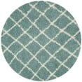 thumbnail image 3 of SAFAVIEH Dallas Jerrie Geometric Shag Area Rug, Seafoam/Ivory, 3' x 5', 3 of 8
