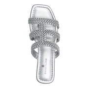 Bandolino Women's Sumer Flat Sandal, Silver 040, 9