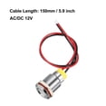 thumbnail image 3 of Uxcell Signal Indicator Light AC/DC 12V 12mm/0.47'' White LED Metal Shell, 3 of 5