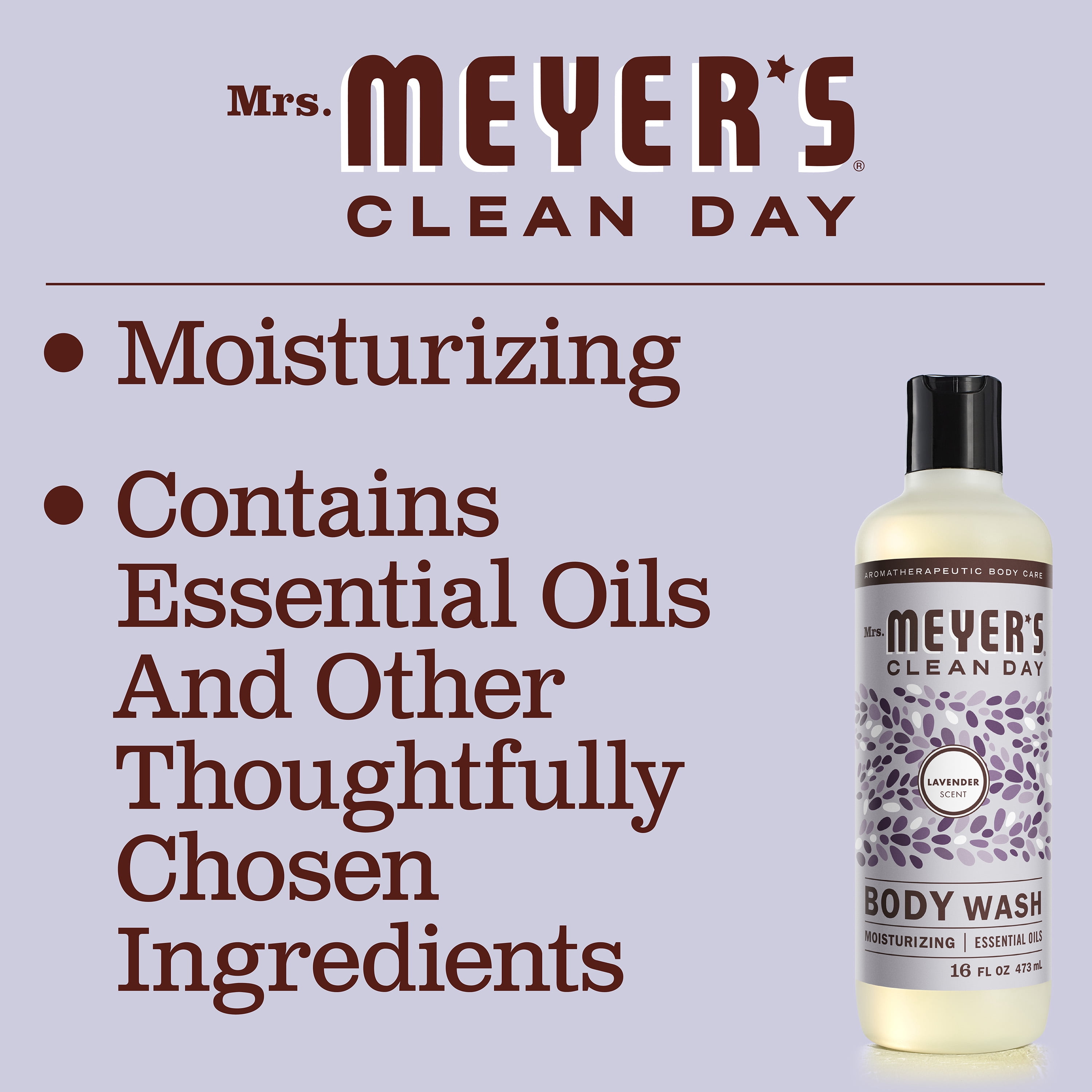 Mrs. Meyer's Body Wash, Lavender, 16 FL OZ (Pack of 3)