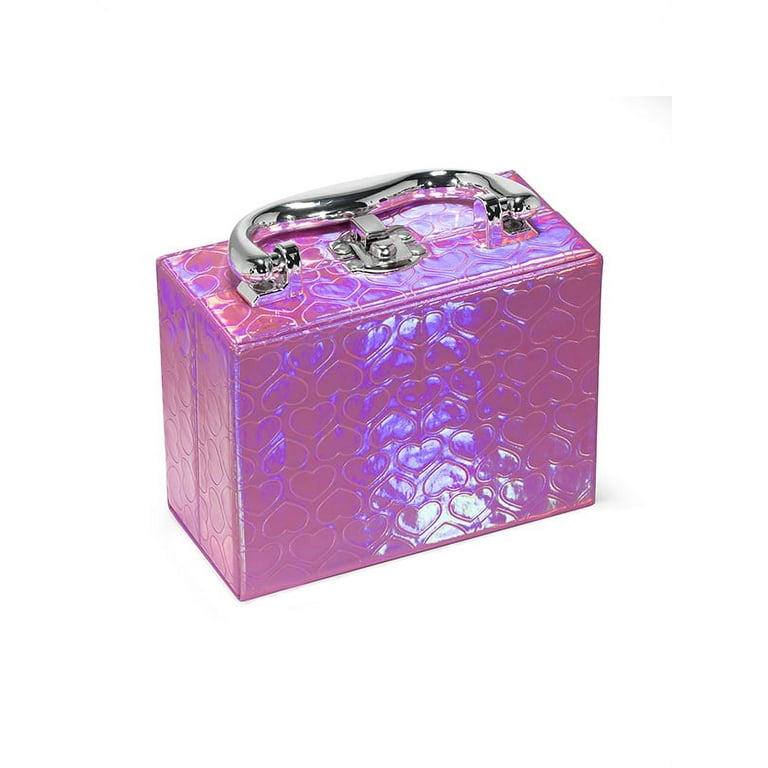 Claire's Girls Pink Holographic Makeup Case, Eye Shadows, Clips And More 