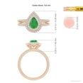 thumbnail image 4 of ANGARA Natural Split Shank Pear Emerald and Diamond Double Halo Ring in 14K Rose Gold for Women (Size-7x5mm) | May Birthstone, Birthday, Anniversary, Jewelry Gift for Women | Natural Emerald Ring, 4 of 8