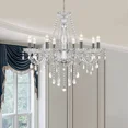 thumbnail image 5 of Ridgeyard Modern 8 Lights Clear Crystal Glass Chandelier Hanging Lighting for Dining Living Room Bedroom,8 E12 Bulbs Required, 5 of 19
