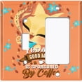 thumbnail image 2 of Metal Light Switch Wall Plate Outlet Cover (Today's Good Mood is Sponsored By Coffee Cat Orange - Single Toggle Single Rocker), 2 of 2