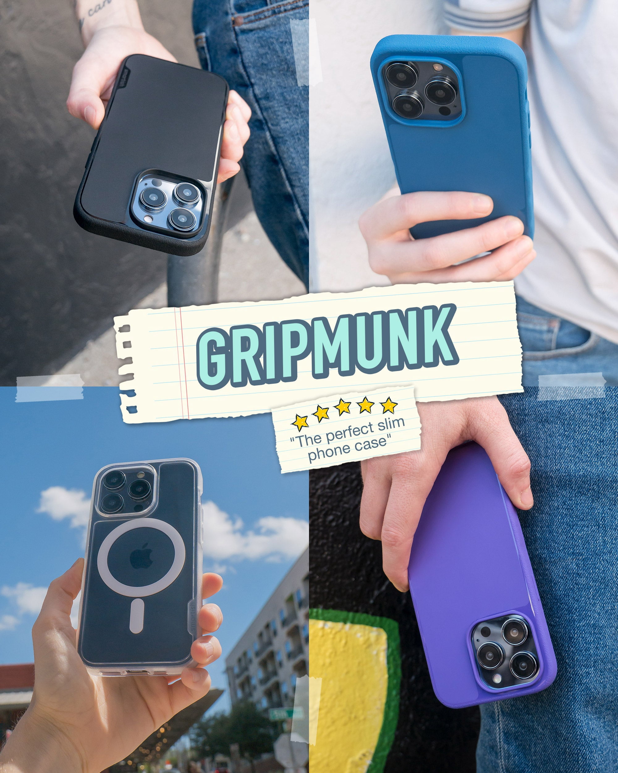 Smartish iPhone 14 Pro Slim Case - Gripmunk Compatible with MagSafe [Lightweight + Protective] Thin Grip Cover with Microfiber Lining - Nothin' To Hide