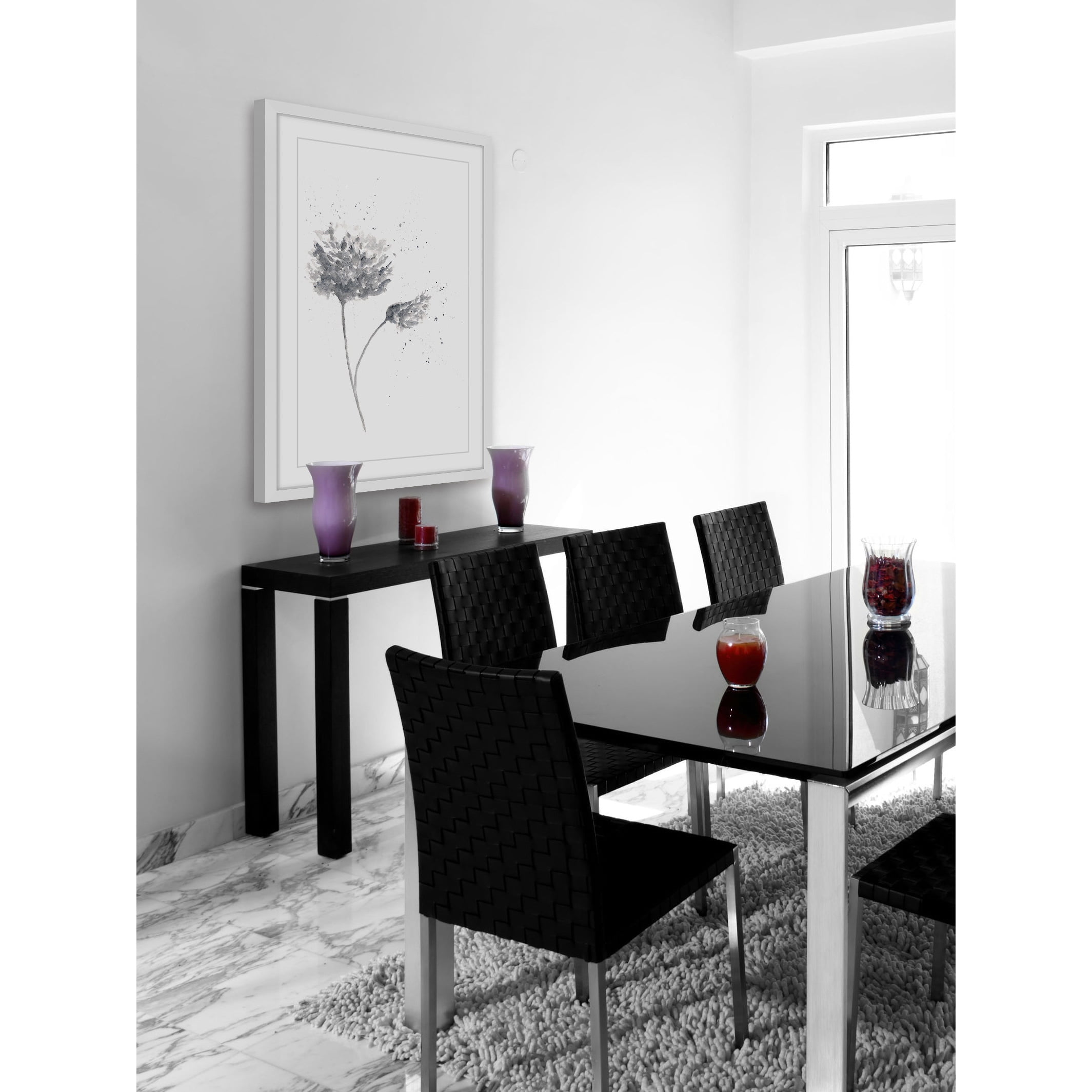 "Black and White Peony" Framed Painting Print
