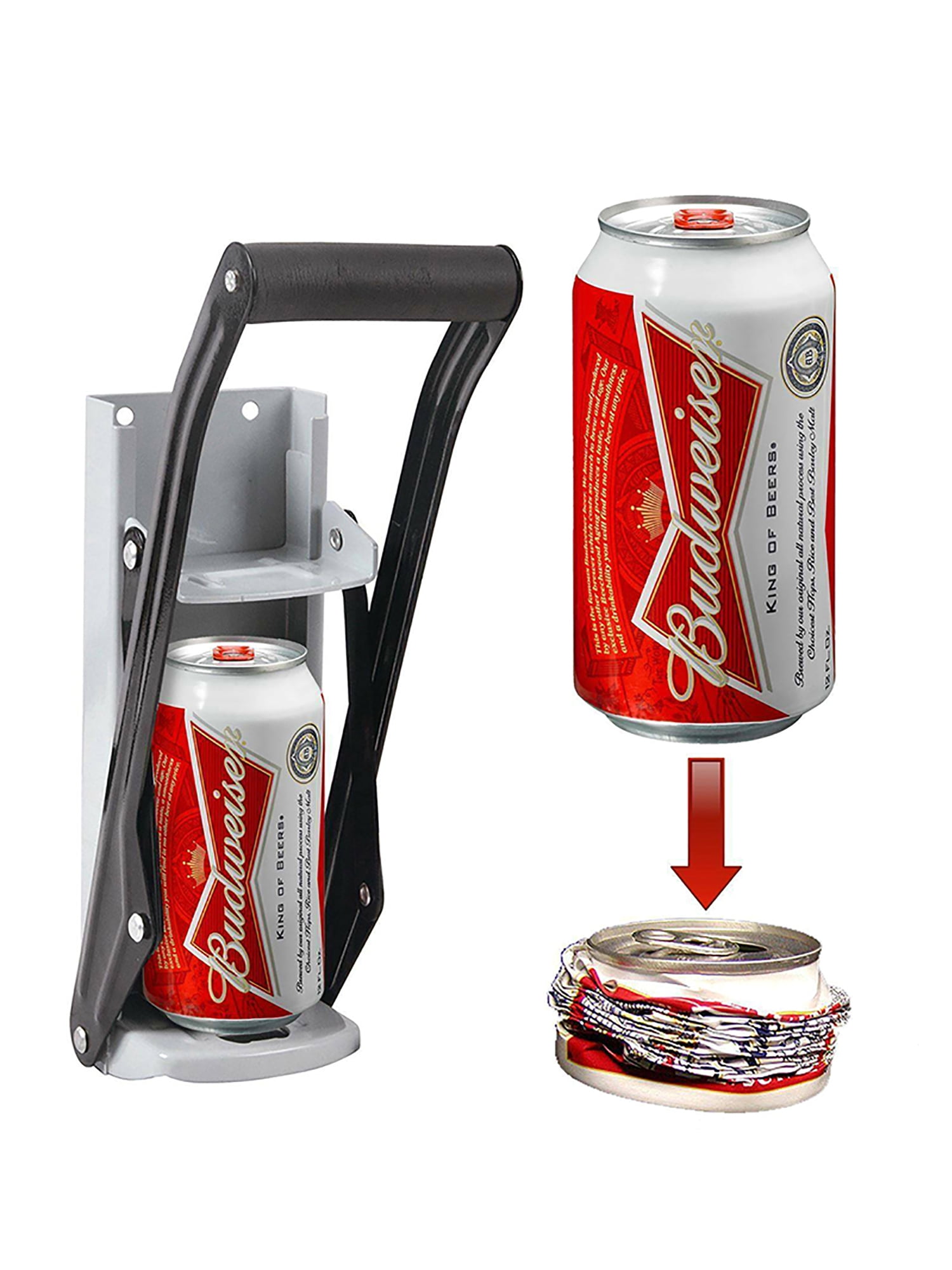 16oz Large Soda Beer Tin Can Crusher HeavyDuty Wall Mounted Recycling
