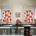 thumbnail image 4 of Kitchen Curtains 36 Inch Short - 3 Panel Set Strawberry Print, Rod Pocket Window Curtains 100% Polyester, Cute Fruit Valance for Farmhouse, Cafe, Living Room, Bedroom, Easy Wash, 4 of 6