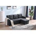 thumbnail image 3 of Connor Dark Gray Fabric Reversible Sectional Sleeper Sofa Chaise with Storage, 3 of 11