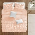 thumbnail image 3 of 500-Thread Count Egyptian Cotton 3-PCs Multi Ruffle Duvet Cover, With Zipper Closure & Corner Ties - Eastern King Size ( 108" x 118" ) Inches, (Peach), 3 of 5