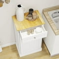 thumbnail image 6 of Kitchen Trash Cabinet with One Drawers and One-Compartment, Tilt-Out Trash Cabinet with Handle, Free-standing Cabinet Trash Can for Living Room, and Dining Room, White, 6 of 7