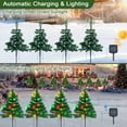 thumbnail image 2 of Qoosea Christmas Decorations Outdoor, 4 pack Solar Christmas Tree with 80pcs Multi-Color C6 Snowflake Led Lights, 8 Lighting Modes Waterproof Pathway Lights for Outside Garden Yard Patio, 2 of 7