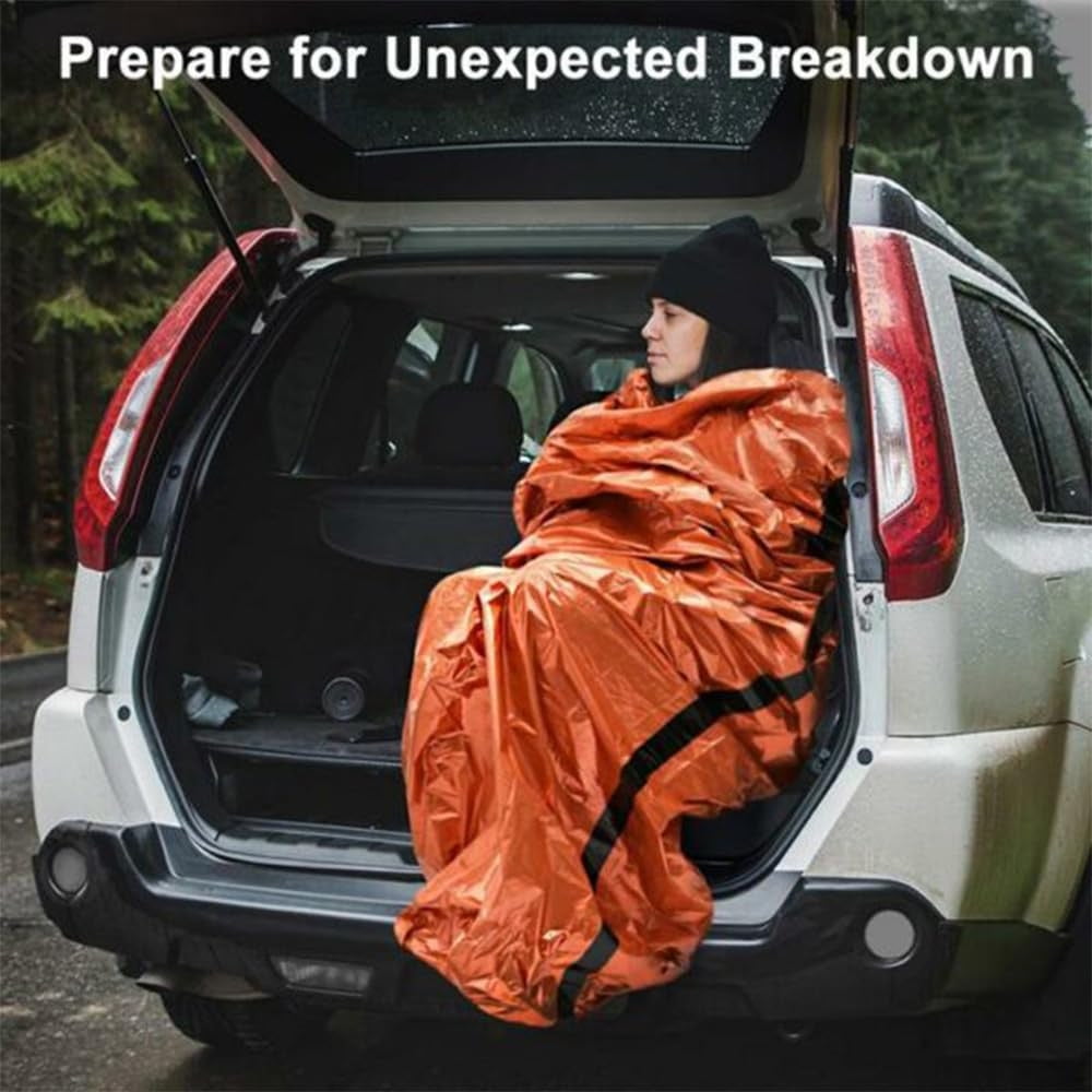 YYUZH Waterproof Thermal Emergency Sleeping Bag Pocket Size Lightweight Retains Body Heat Survival Sleeping Sack for Camping, Hiking, and Emergency Preparedness