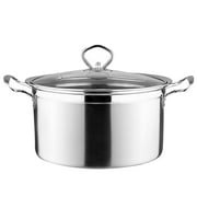 1Pc Induction Cooker Gas Cooker Universal Milk Pot Soup Pot Bottom Stainless Steel Anti - Overflow Anti - Stick Hot Pot(Silver)