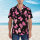 thumbnail image 2 of Balery Girl Butterfly Camisas hawaianas de manga corta para hombre, camisas playeras de corte holgado, camisas de vacaciones con botones,X-Large, 2 of 7