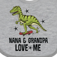 thumbnail image 4 of Inktastic Nana and Grandpa Love Me Dinosaur Grandson Boys Baby Bib, 4 of 4