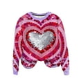 thumbnail image 5 of Uootdi Valentine's Day Sweatshirt for Women Crew Neck Love Heart Printed Graphic Sweatshirts Casual Holiday Long Sleeve Graphic Tee Tops Gift, 5 of 9