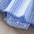 thumbnail image 6 of Girls' Dresses Baby Girls Summer Flutter Sleeve Plaid Print Romper Cherry Embroider Bodysuits Dress Little Girl Dresses Blue 0 Months-3 Months, 6 of 6