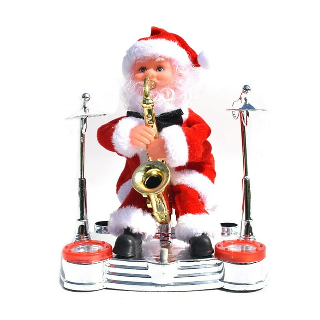 Saxofón eléctrico vintage navideño con música bailable, regalo de Papá Noel para niños