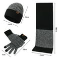 thumbnail image 5 of 3Pcs/Set Mens Winter Hat Scarf with Touchscreen Gloves Knit Beanie Hat Themal Gloves Long Scarf Set with Fleece Lined for Women Men, 5 of 7