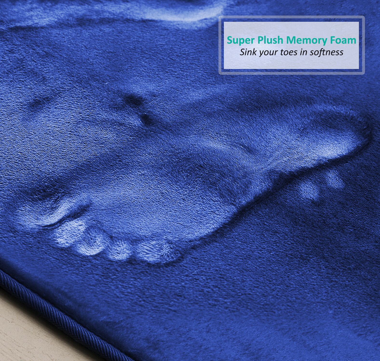 SSyao 3PC Bathroom Rug Memory Foam Bath Mat Set - Small Large and Contour Bath Rugs,Blue